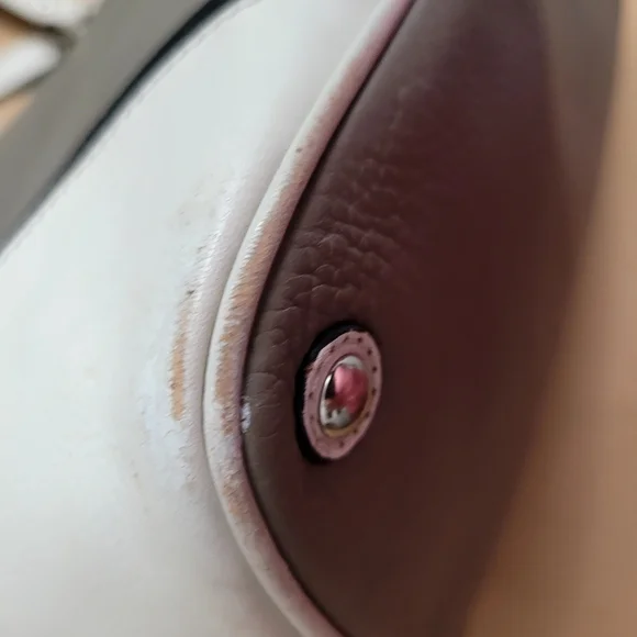 Coach Gray and Cream Satchel